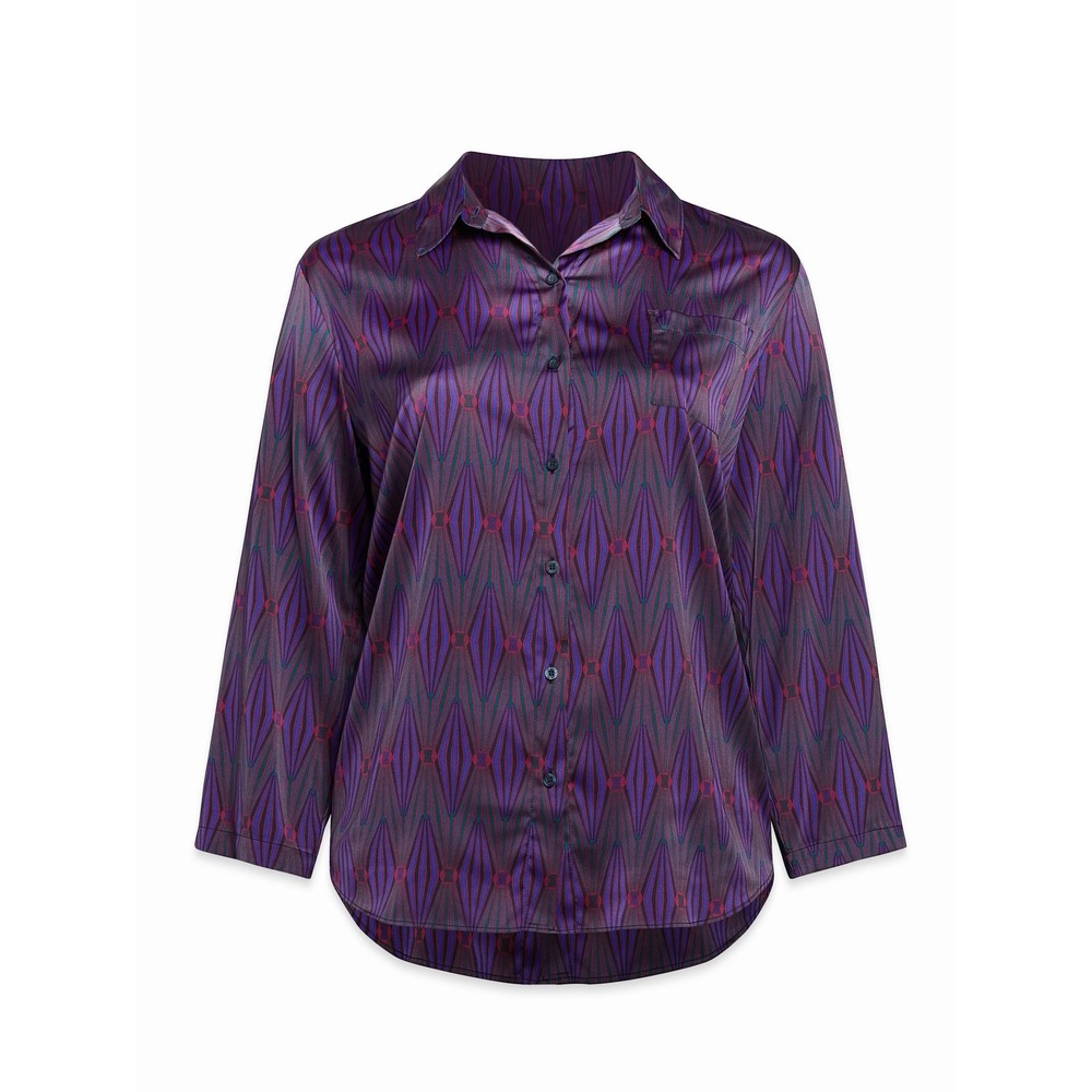NWOT Women's Savage X Fenty Night Star Chaser Satin Sleep Shirt Top - 1X